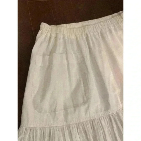 Eskandar 2 Skirt Petticoat White Romantic Cotton 3 Tiered Peasant Boho Maxi - Picture 2 of 9